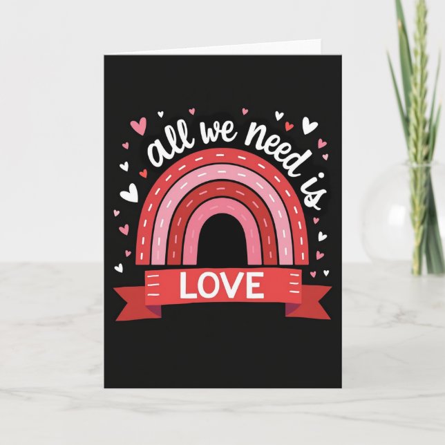Tarjeta gráfica audaz de amor arcoíris (Anverso)