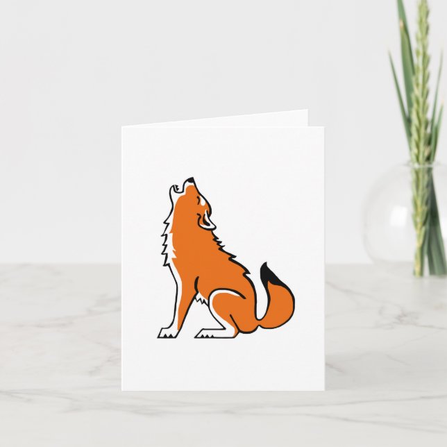 Tarjeta Gráfica de animales amenazados por WOLF rojo Howli (Anverso)