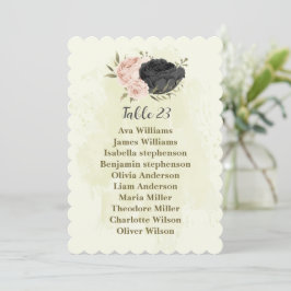 tarjeta gráfica de asiento con flores negras rosa