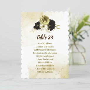 Tarjeta gráfica de boda de marfil marrón dorado fl