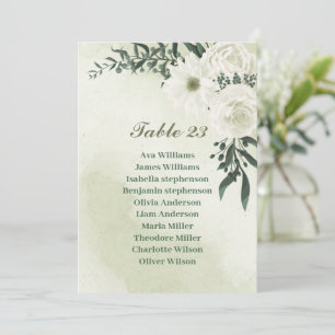 tarjeta gráfica de bonito con flores blancas