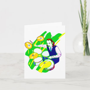 Tarjeta Gráfica De Címbalos Amarillos De Vestido De Tambor