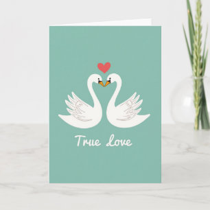Tarjeta gráfica de Cisnes de Amor Verdadero