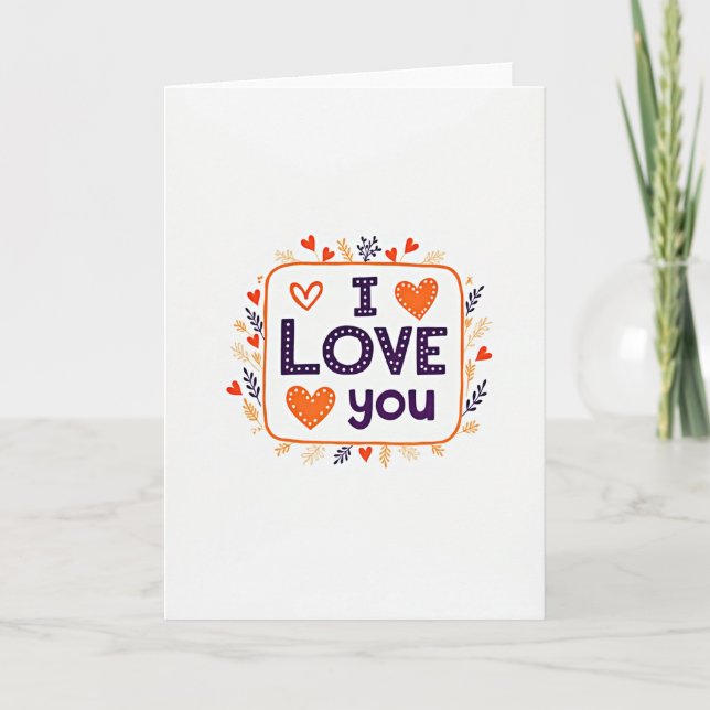 Tarjeta Gráfica de Corazones Te Amo (Anverso)