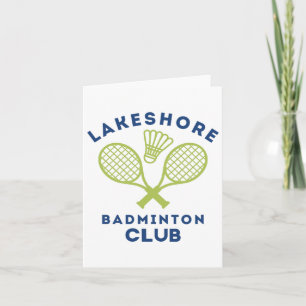 Tarjeta Gráfica de corte del Club de Badminton Preppy Lake