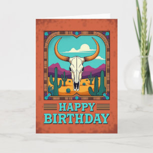 Tarjeta gráfica de cumpleaños del desierto