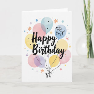 Tarjeta gráfica de cumpleaños floral