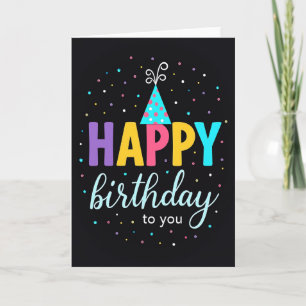 Tarjeta gráfica de cumpleaños vibrante