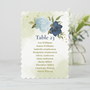 tarjeta gráfica de flores azules polvorientas mari