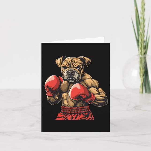 Tarjeta Gráfica De Guantes De Boxeo De Perro De Boxer Para (Anverso)