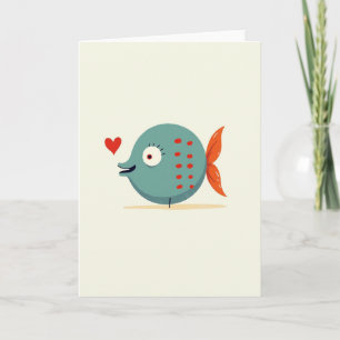 Tarjeta gráfica de pescado con sentimiento