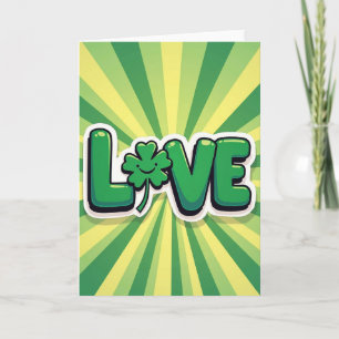 Tarjeta gráfica de trébol de amor