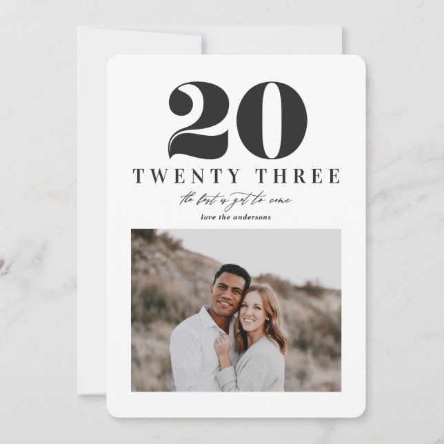 Tarjeta gráfica de vacaciones de Año Nuevo 2023 (Anverso)