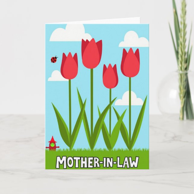 Tarjeta gráfica del Día de la Madre de primavera (Anverso)