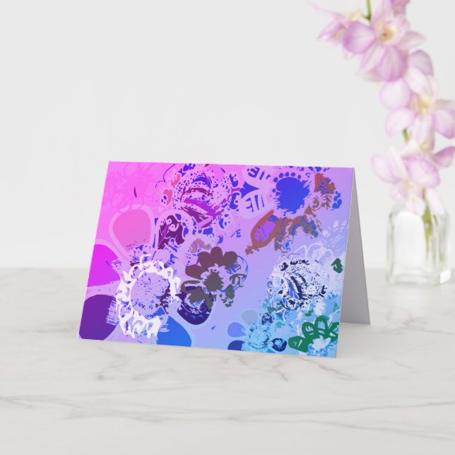 Tarjeta Gráfica dibujada a mano por floral Fantasy (Orquídea)