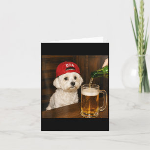 Tarjeta Gráfica Divertida Amantes de Perros de Malta Bebie