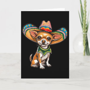 Tarjeta Gráfica Divertida de Chihuahua del Cinco de Mayo