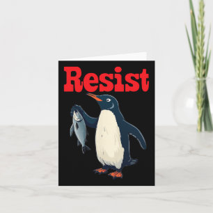 Tarjeta Gráfica divertida de la protesta de Pingüino que r