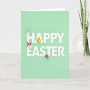 Tarjeta gráfica divertida de Pascua con menta