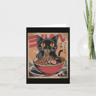 Tarjeta Gráfica divertida japonesa del gato Ramen tee gato