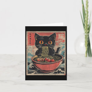 Tarjeta Gráfica divertida japonesa del gato Ramen tee gato