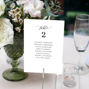 Tarjeta gráfica moderna y elegante de mesa de boda