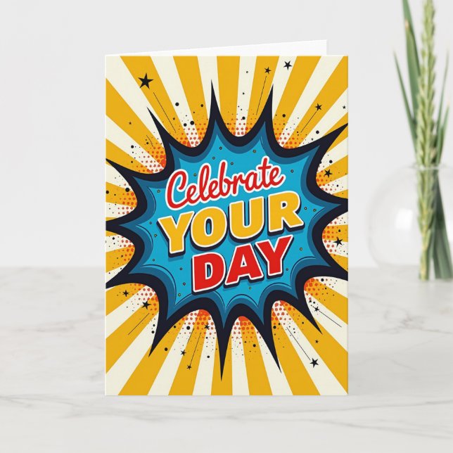 Tarjeta gráfica para celebrar tu día (Anverso)