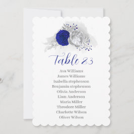 tarjeta gráfica real de flores de plata azul