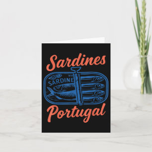 Tarjeta Gráfica Retro De Pescado De Tintes De Sardinas Par