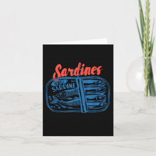 Tarjeta Gráfica Retro De Pescado De Tintes De Sardinas Par