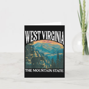 Tarjeta Gráfica Retro del Oso de Montaña de Virginia Occid