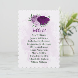 Tarjeta gráfica romántica con flores púrpura