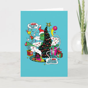 Tarjeta Gráfico colorido de Navidad del Grinch
