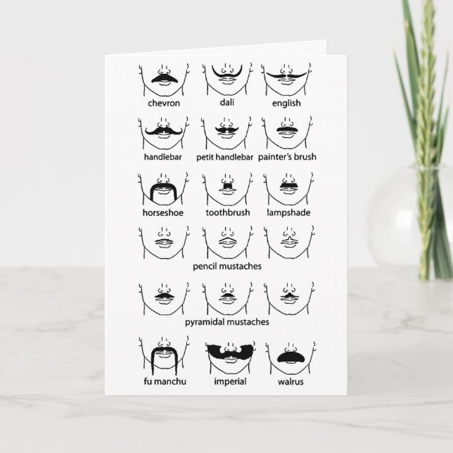 Tarjeta Gráfico de bigote Día del Padre (Anverso)