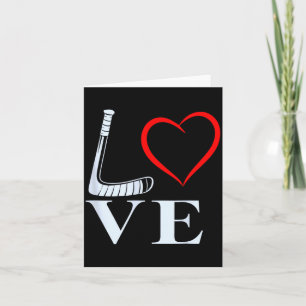 Tarjeta Gráfico de corazón de amor de hockey para fanático