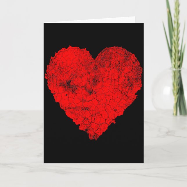Tarjeta Gráfico de corazón de San Valentín angustiado  (Anverso)