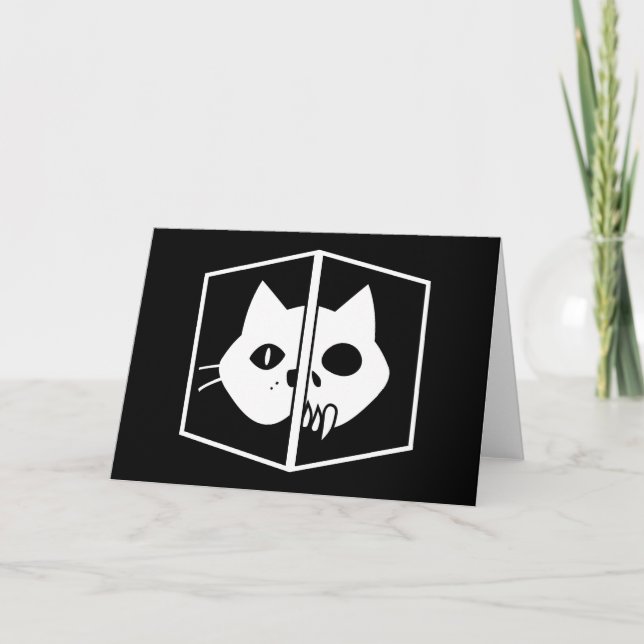 Tarjeta Gráfico de Gato Schrödinger (Anverso)
