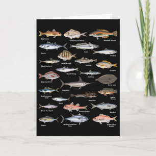 Tarjeta Gráfico de identificación de peces vintage de pesc