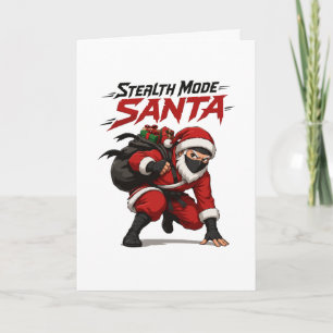 Tarjeta Gráfico de Navidad del Ninja Santa en Modo Furtivo