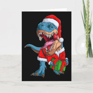 Tarjeta Gráfico de Navidad Dino T Rex Niños Dinosaurio Nav