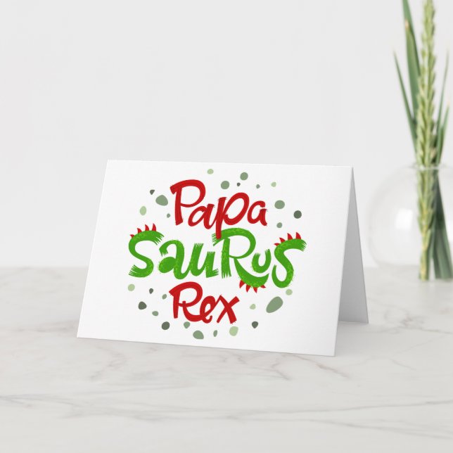 Tarjeta Gráfico de Papa Saurus Rex (Anverso)