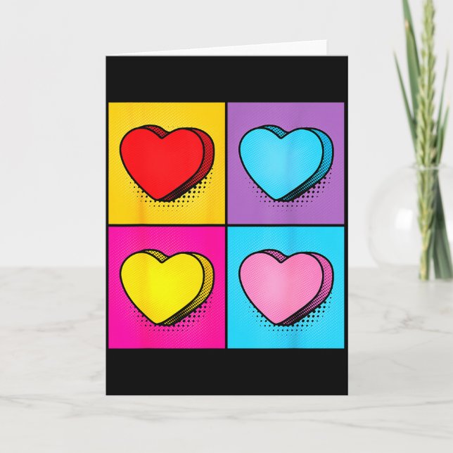 Tarjeta Gráfico de San Valentín de Arte Pop de Corazón de  (Anverso)