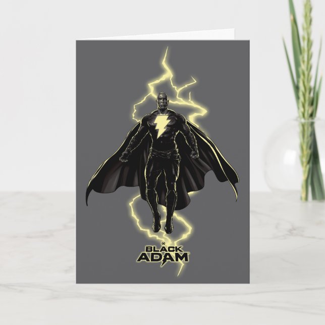 Tarjeta Gráfico de silueta Black Adam Lightning (Anverso)