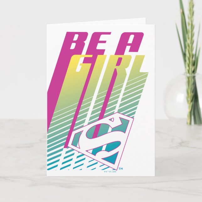 Tarjeta Gráfico de superchica "Sé Chica" (Anverso)