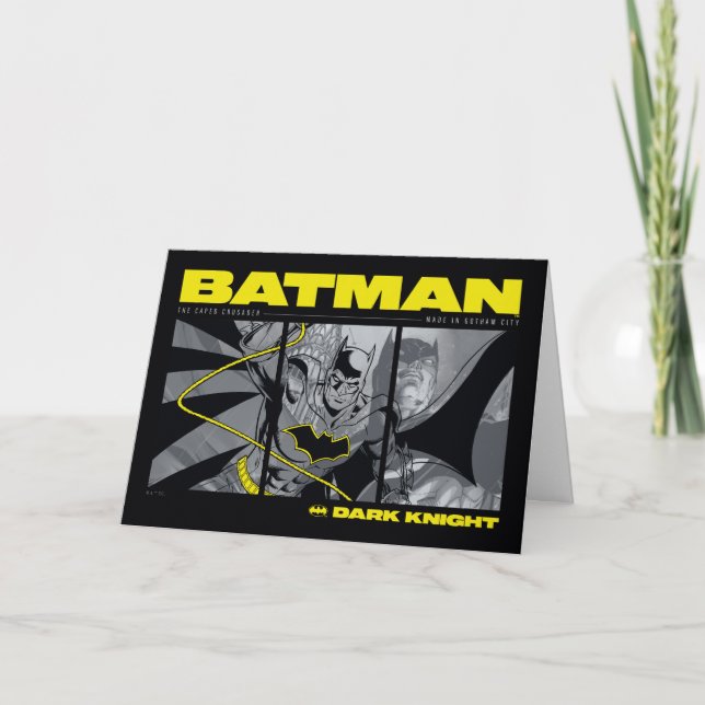 Tarjeta Gráfico de tres paneles de comic Batman (Anverso)