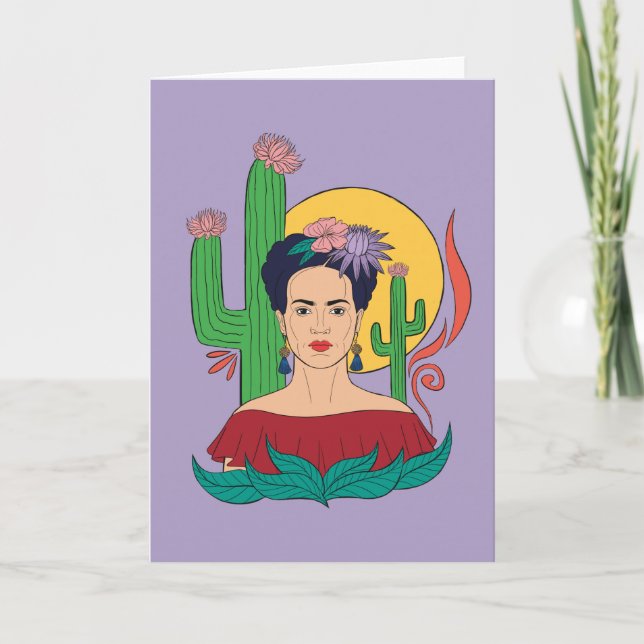 Tarjeta Gráfico del desierto de Frida Kahlo (Anverso)