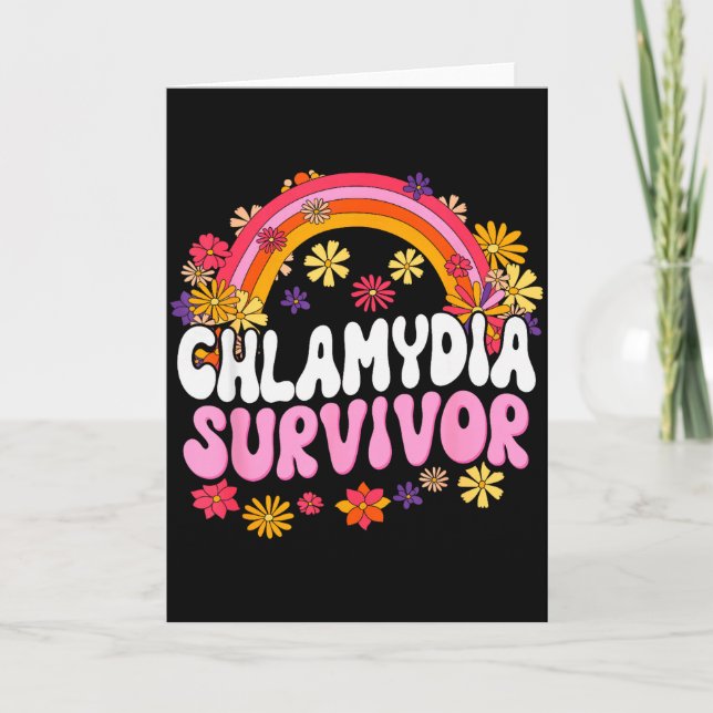 Tarjeta Gráfico Divertido Superviviente de Clamidia (Anverso)