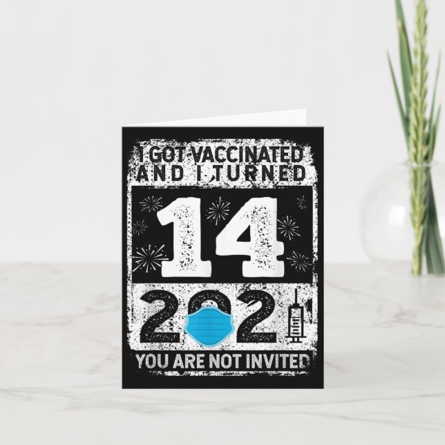 Tarjeta Gráfico humorístico divertido vacunado 2021 (Anverso)