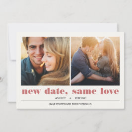 Tarjeta Gráfico mínimo | 2 Fotos Aplazamiento del Boda