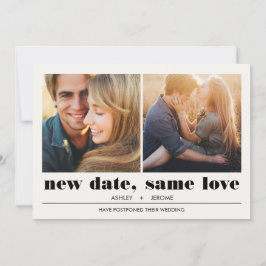 Tarjeta Gráfico mínimo | 2 Fotos Aplazamiento del Boda